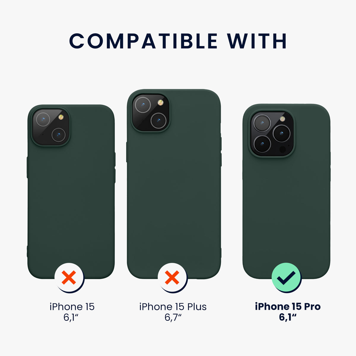 kwmobile Phone Case for iPhone 15 Pro - Silicone Cover - Wireless Charging