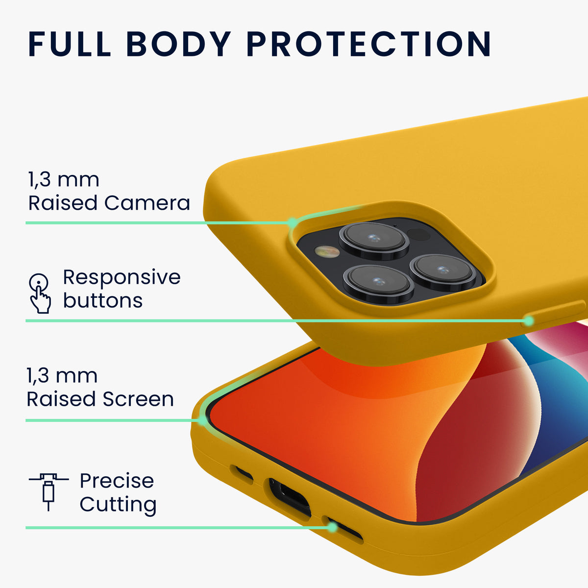 kwmobile Phone Case for iPhone 15 Pro - Silicone Cover - Wireless Charging