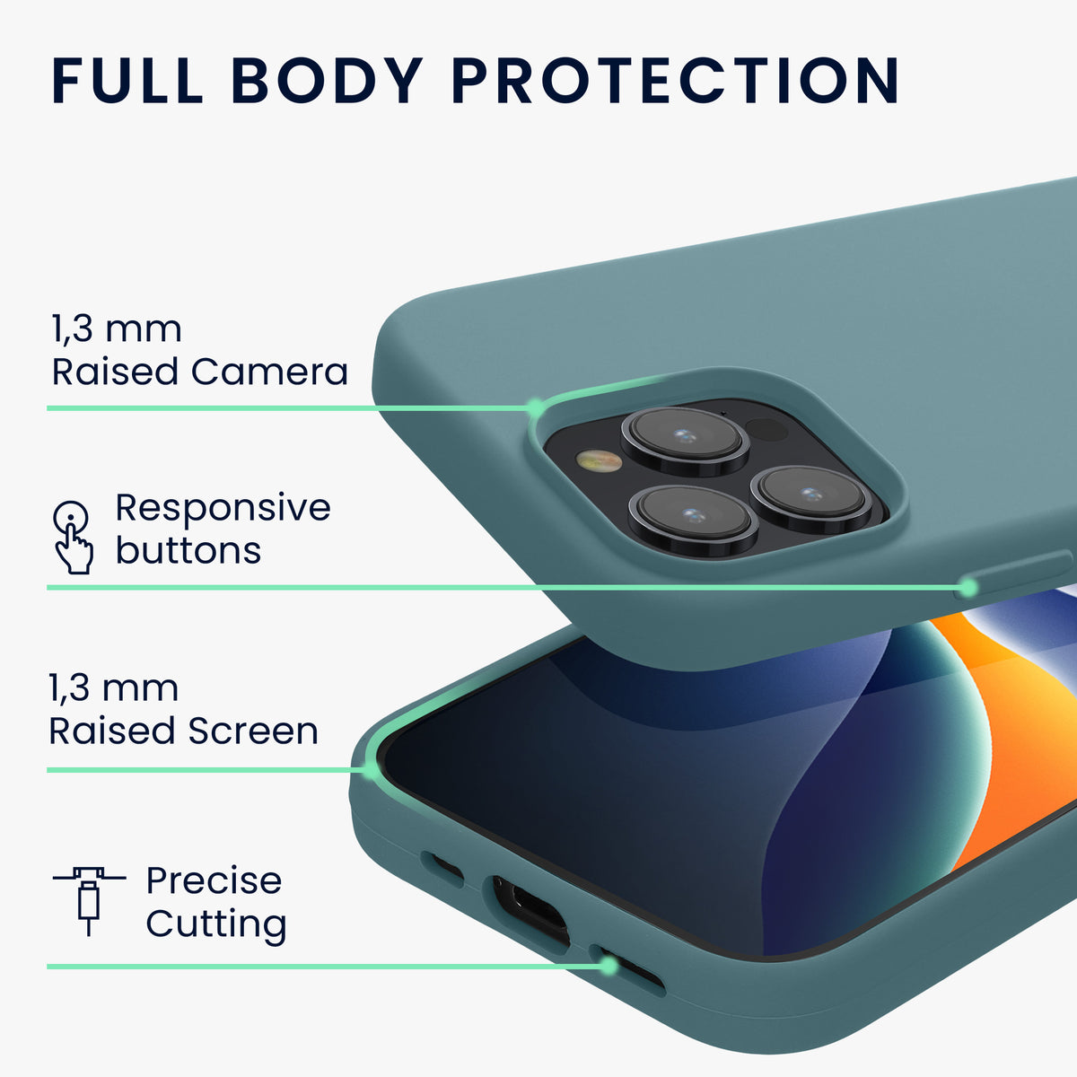 kwmobile Phone Case for iPhone 15 Pro - Silicone Cover - Wireless Charging