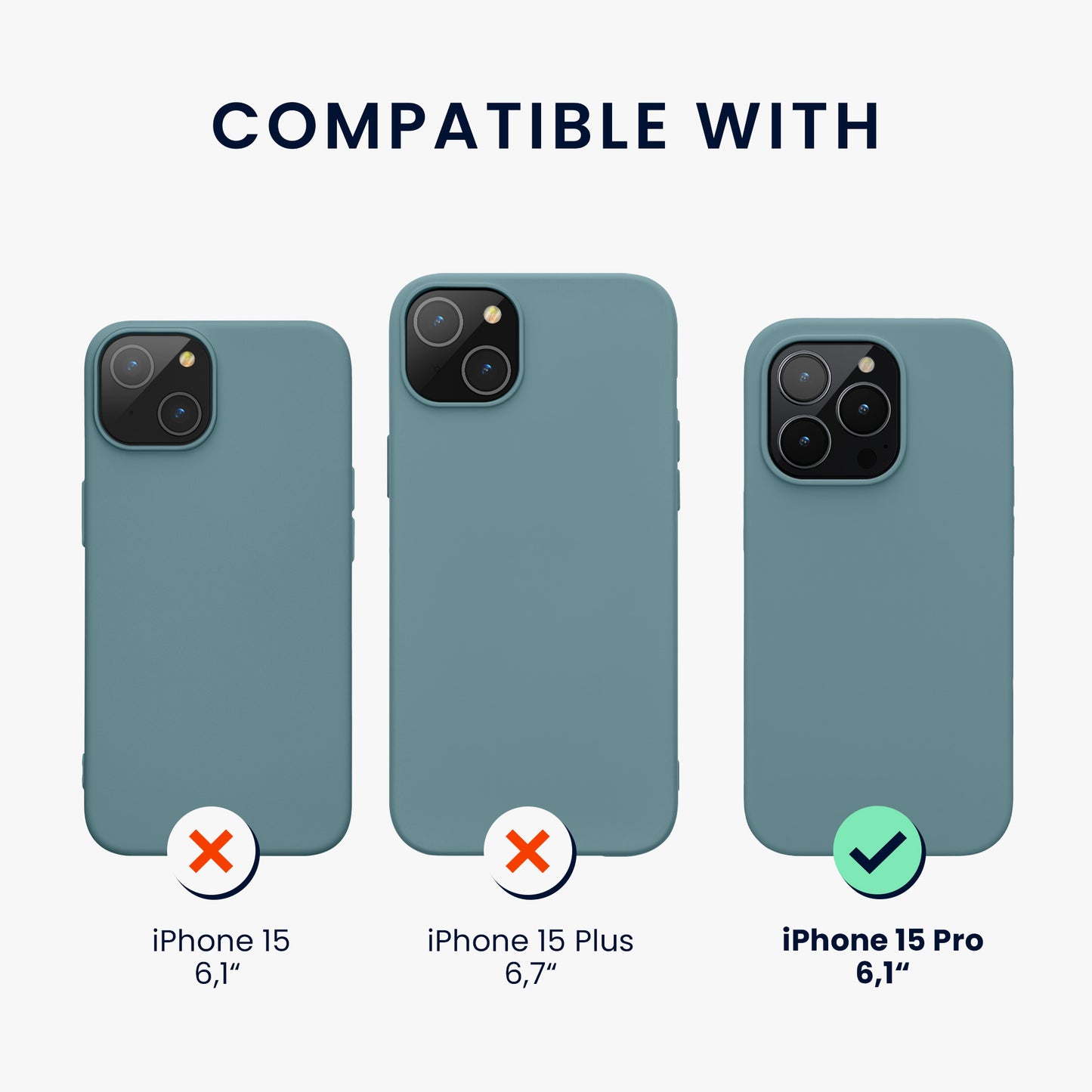kwmobile Phone Case for iPhone 15 Pro - Silicone Cover - Wireless Charging