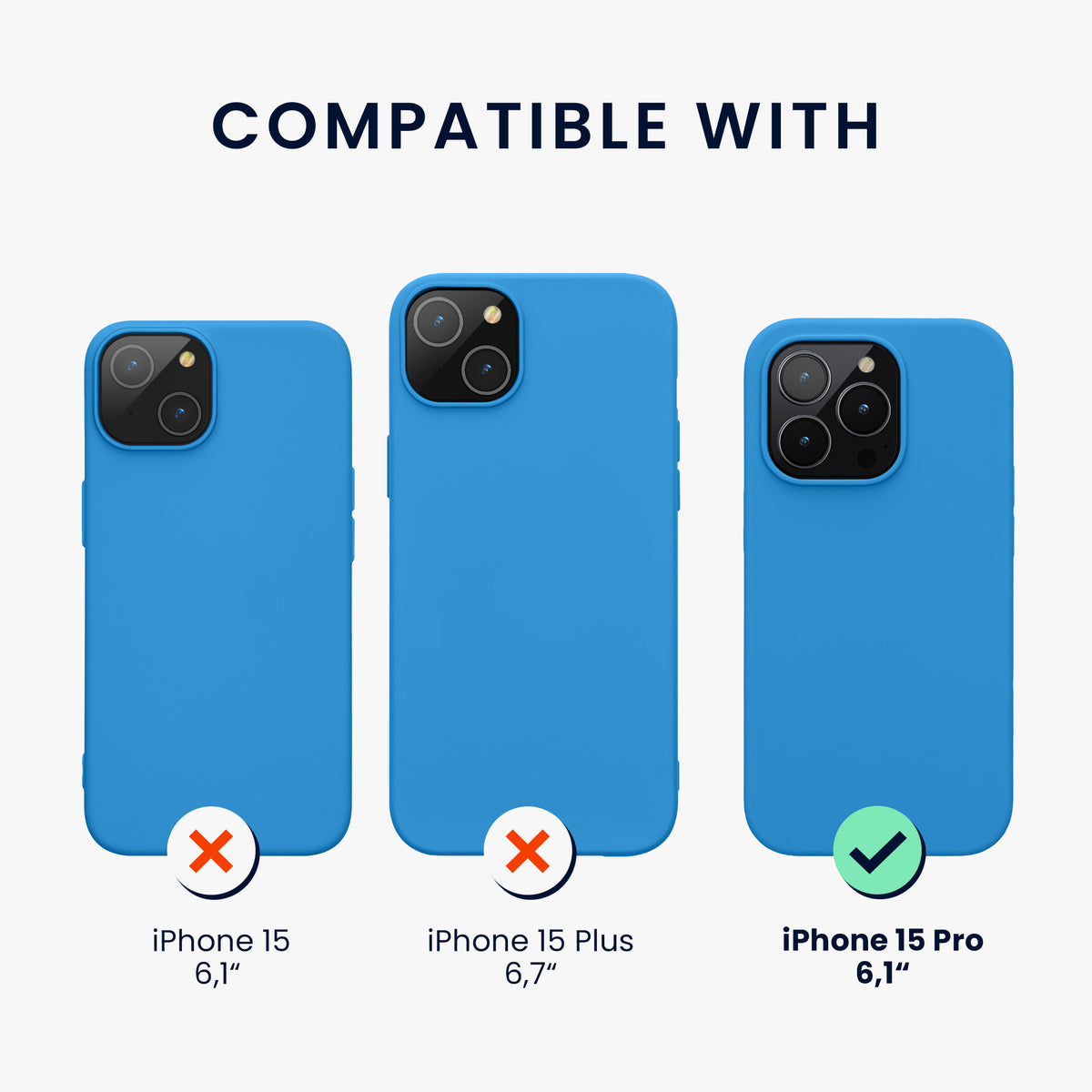 kwmobile Phone Case for iPhone 15 Pro - Silicone Cover - Wireless Charging