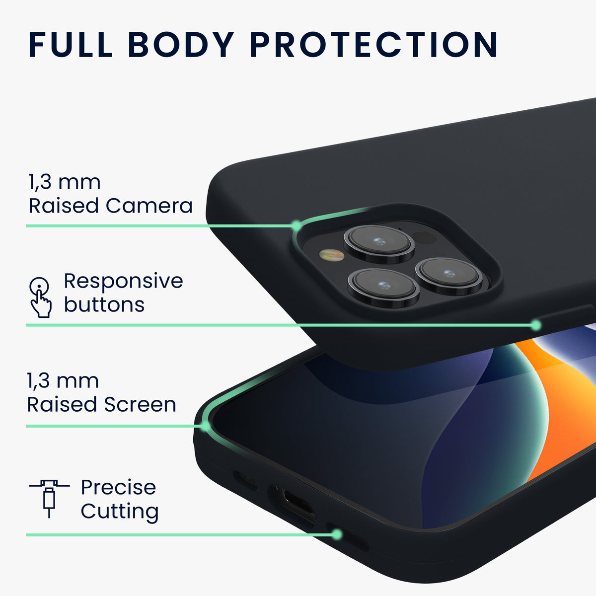 kwmobile Phone Case for iPhone 15 Pro - Silicone Cover - Wireless Charging