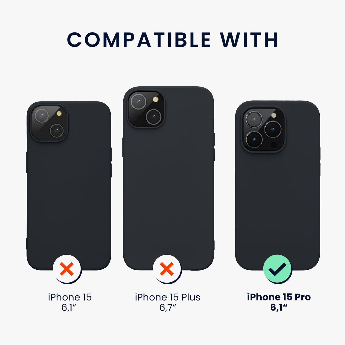 kwmobile Phone Case for iPhone 15 Pro - Silicone Cover - Wireless Charging
