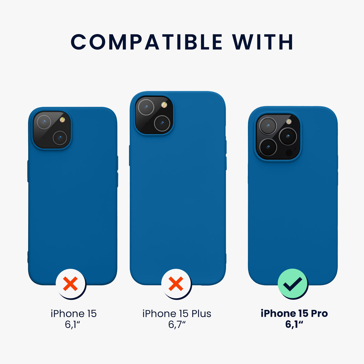 kwmobile Phone Case for iPhone 15 Pro - Silicone Cover - Wireless Charging