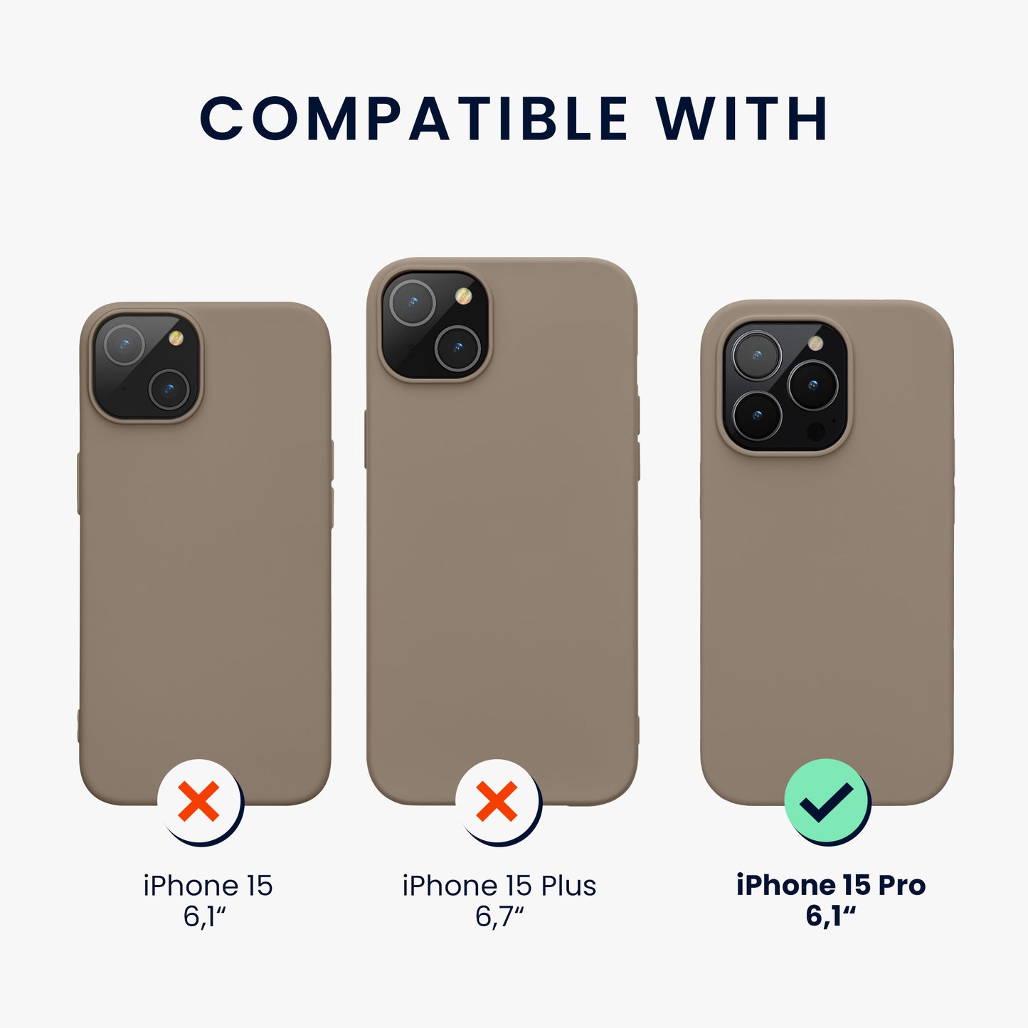 kwmobile Phone Case for iPhone 15 Pro - Silicone Cover - Wireless Charging
