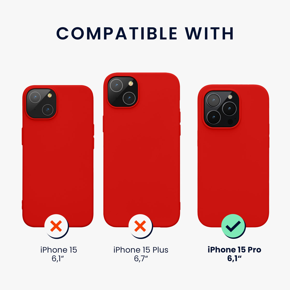 kwmobile Phone Case for iPhone 15 Pro - Silicone Cover - Wireless Charging