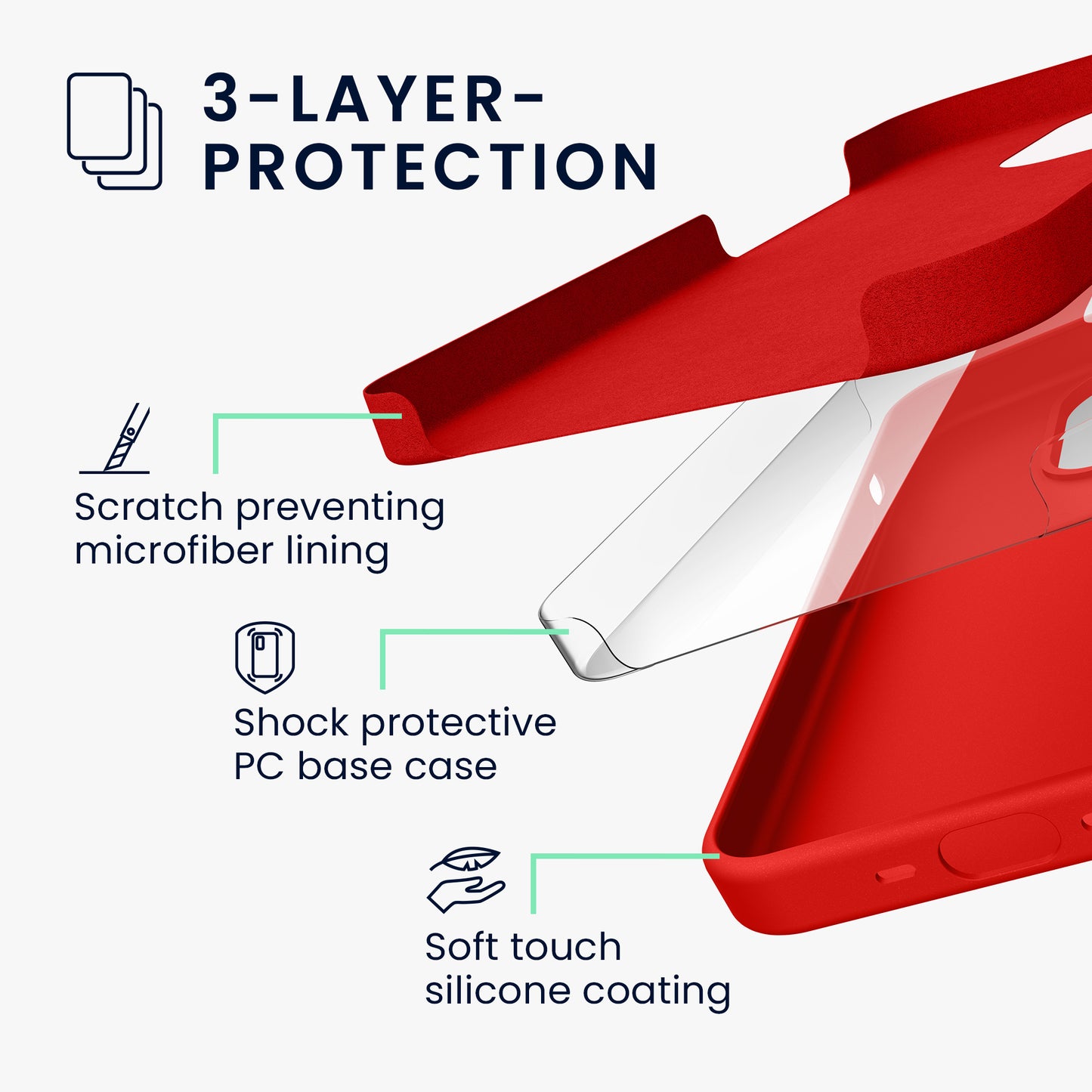 kwmobile Phone Case for iPhone 15 Pro - Silicone Cover - Wireless Charging