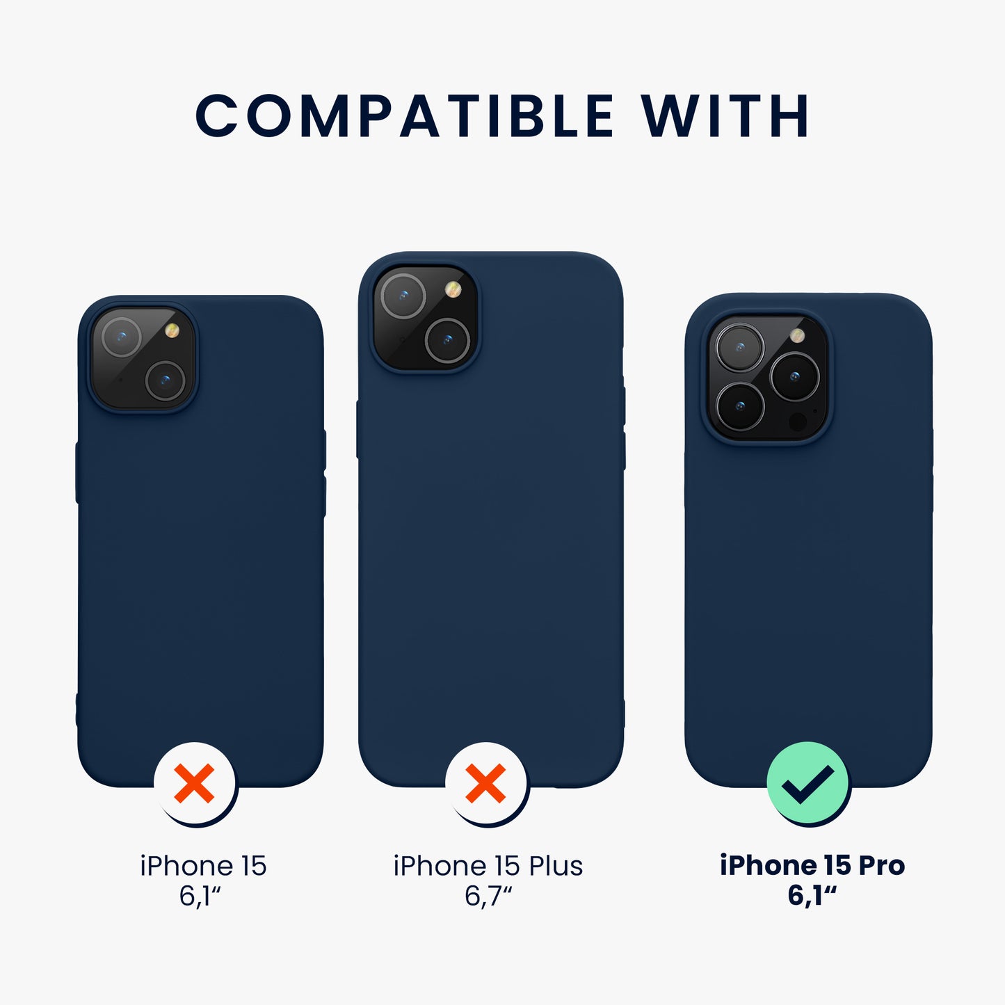 kwmobile Phone Case for iPhone 15 Pro - Silicone Cover - Wireless Charging