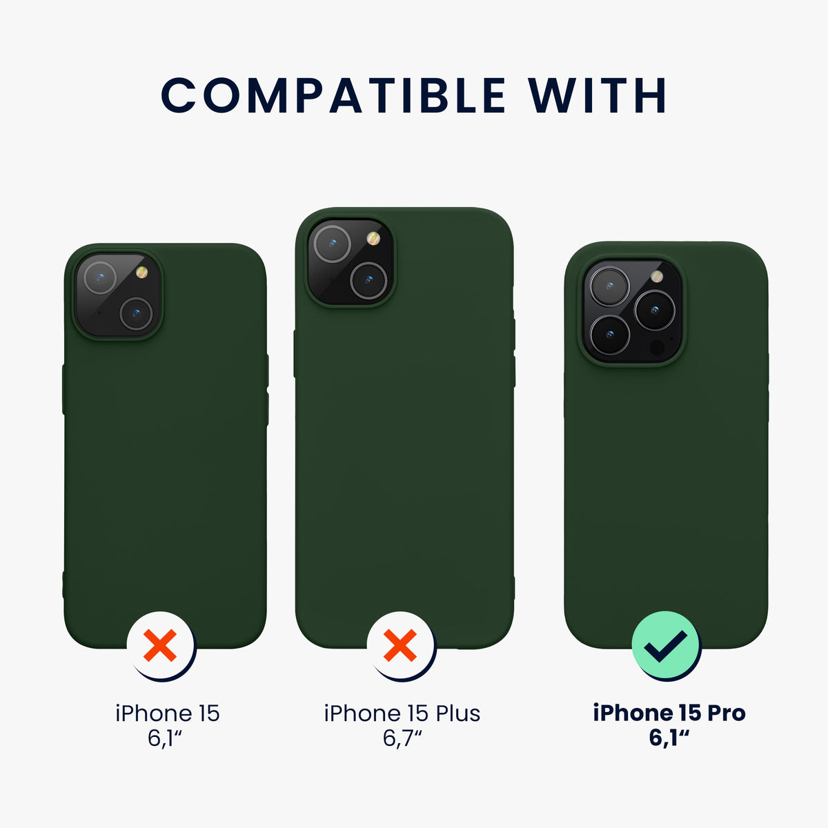 kwmobile Phone Case for iPhone 15 Pro - Silicone Cover - Wireless Charging