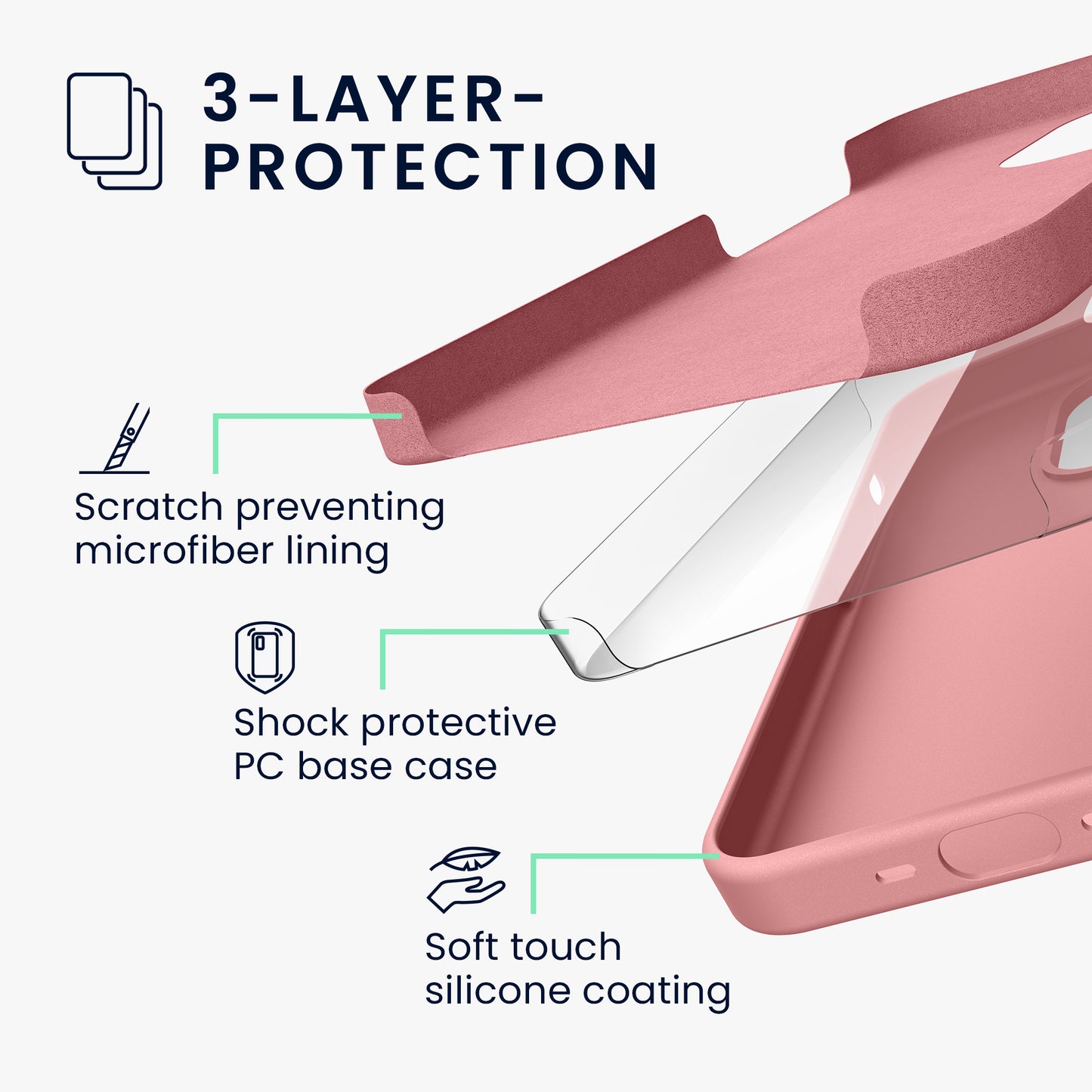 kwmobile Phone Case for iPhone 15 Pro - Silicone Cover - Wireless Charging