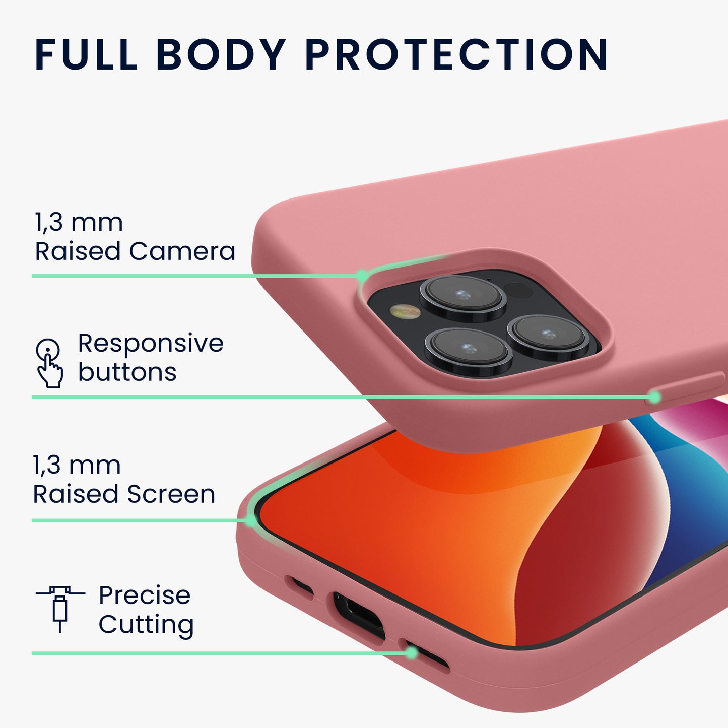 kwmobile Phone Case for iPhone 15 Pro - Silicone Cover - Wireless Charging