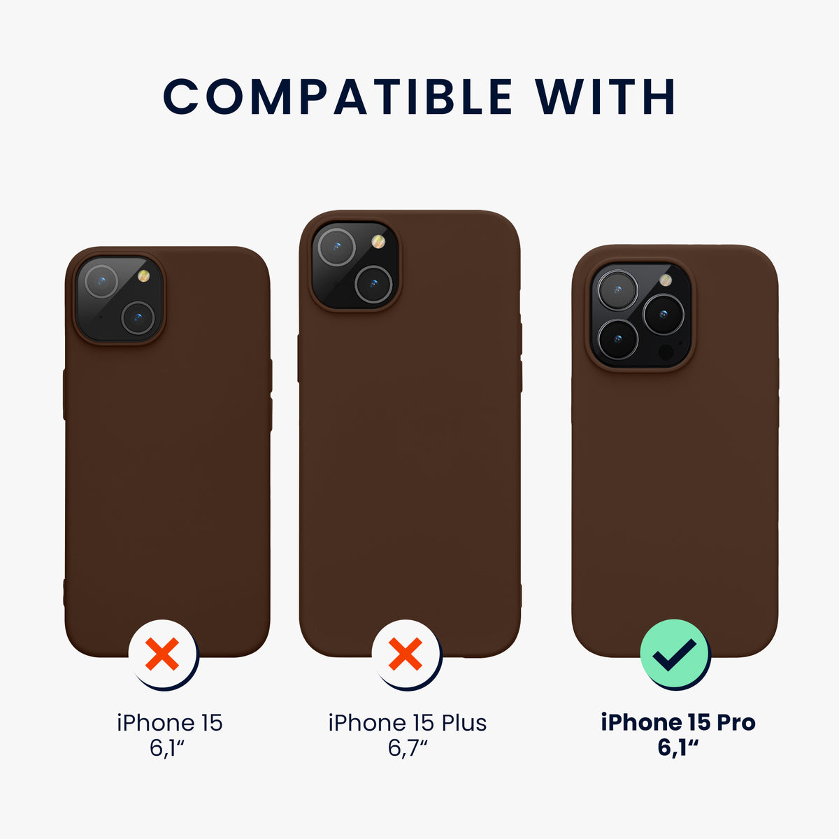 kwmobile Phone Case for iPhone 15 Pro - Silicone Cover - Wireless Charging