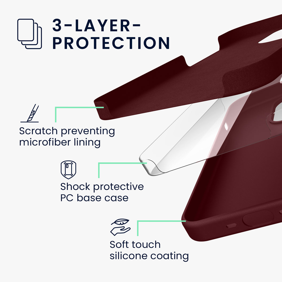kwmobile Phone Case for iPhone 15 Pro - Silicone Cover - Wireless Charging