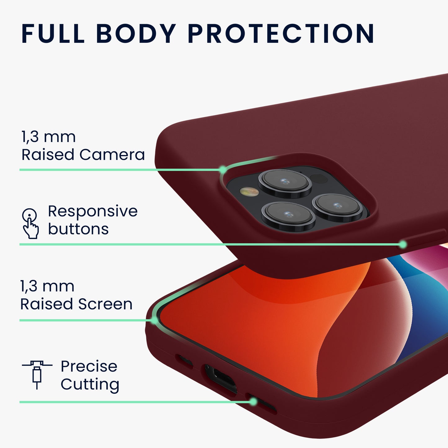 kwmobile Phone Case for iPhone 15 Pro - Silicone Cover - Wireless Charging