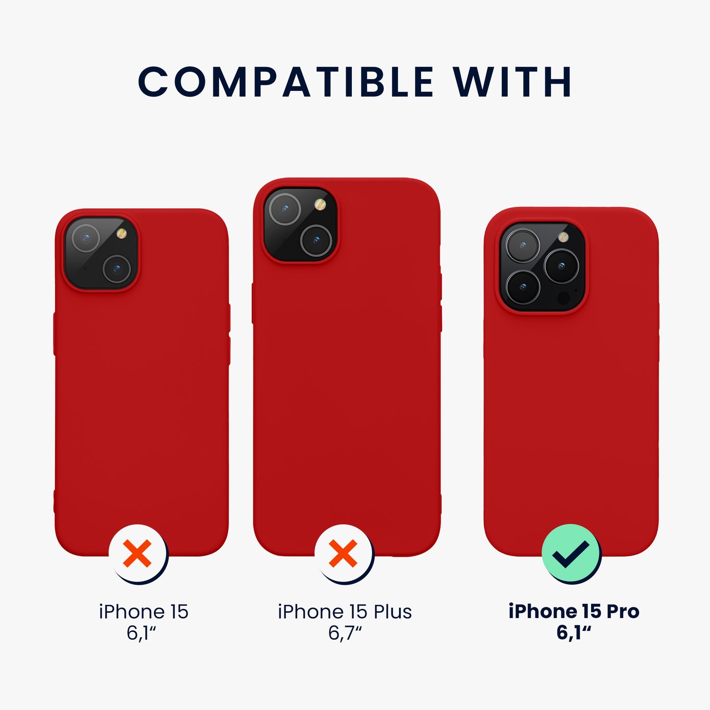 kwmobile Phone Case for iPhone 15 Pro - Silicone Cover - Wireless Charging