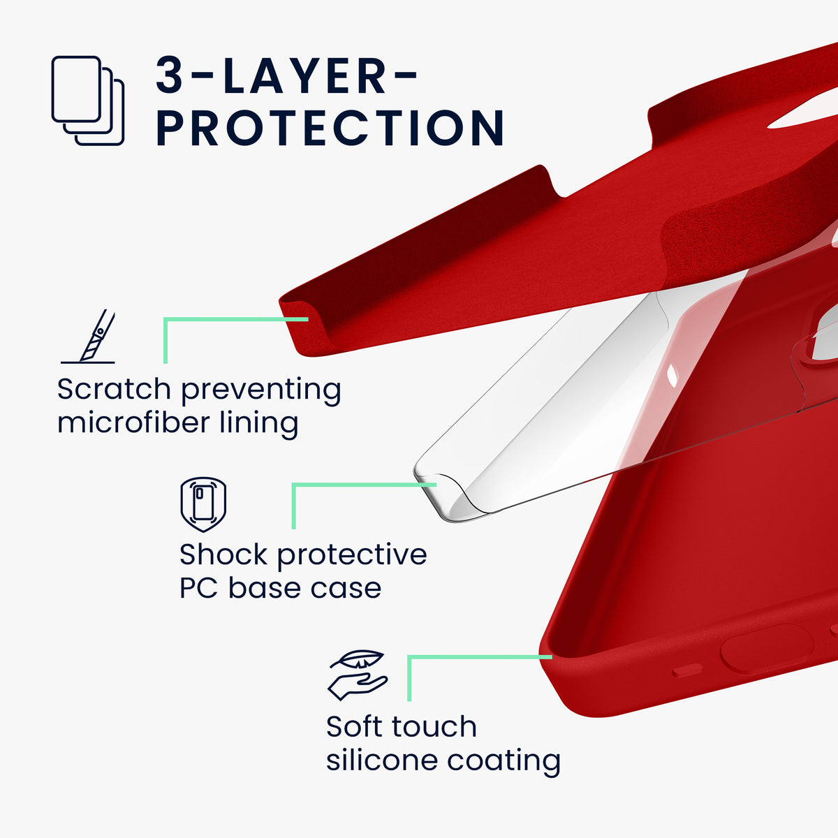 kwmobile Phone Case for iPhone 15 Pro - Silicone Cover - Wireless Charging