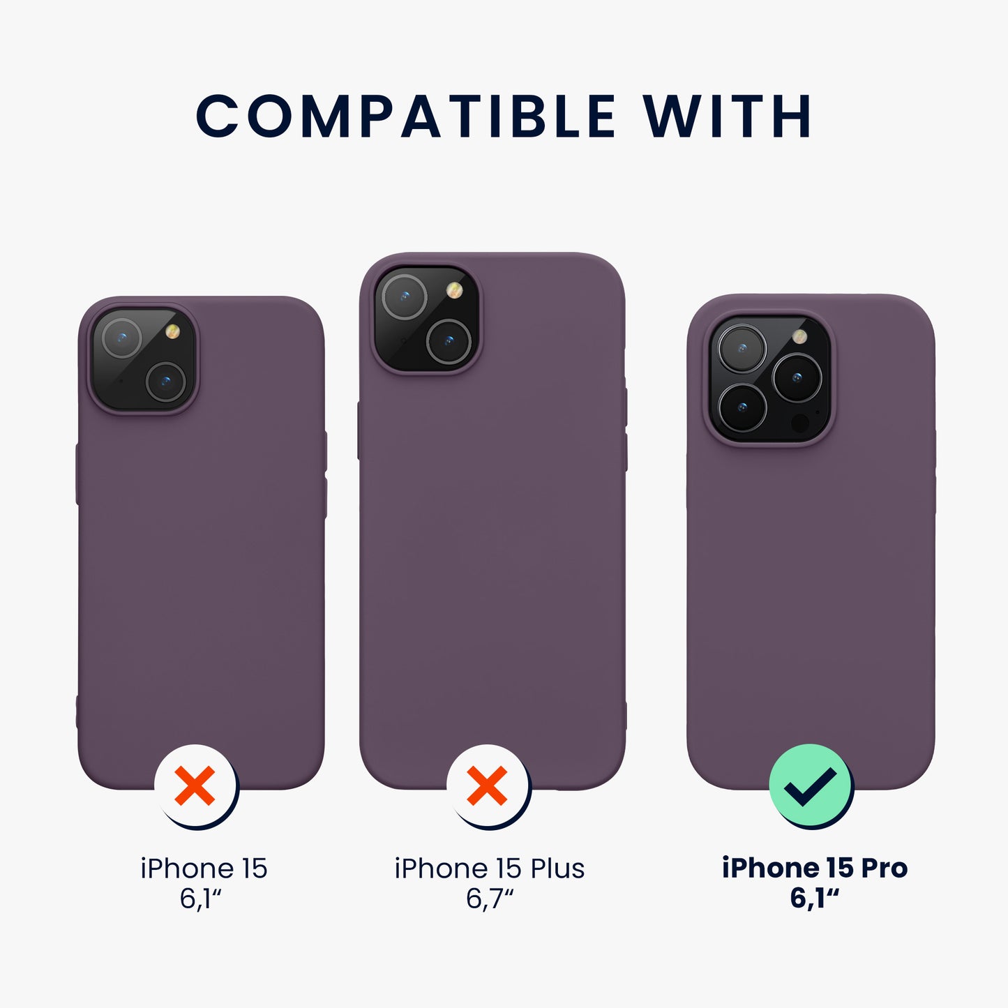 kwmobile Phone Case for iPhone 15 Pro - Silicone Cover - Wireless Charging