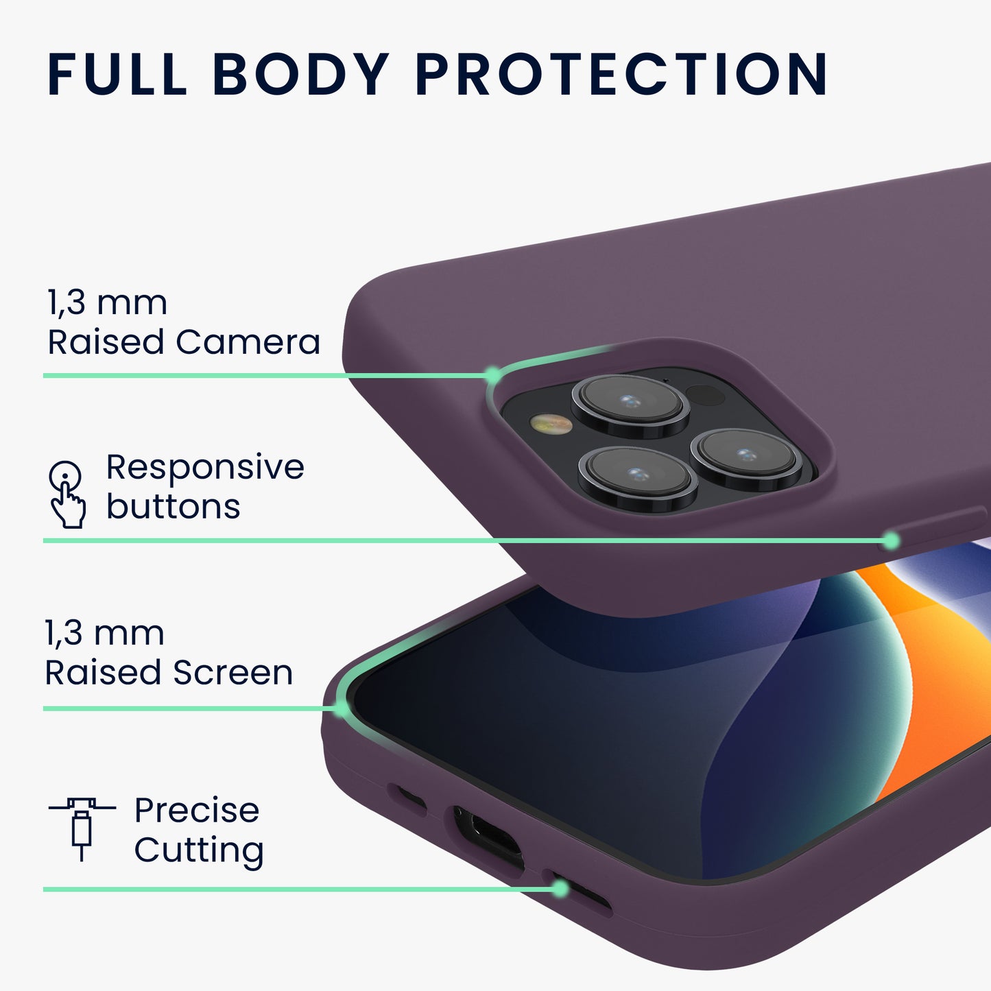 kwmobile Phone Case for iPhone 15 Pro - Silicone Cover - Wireless Charging