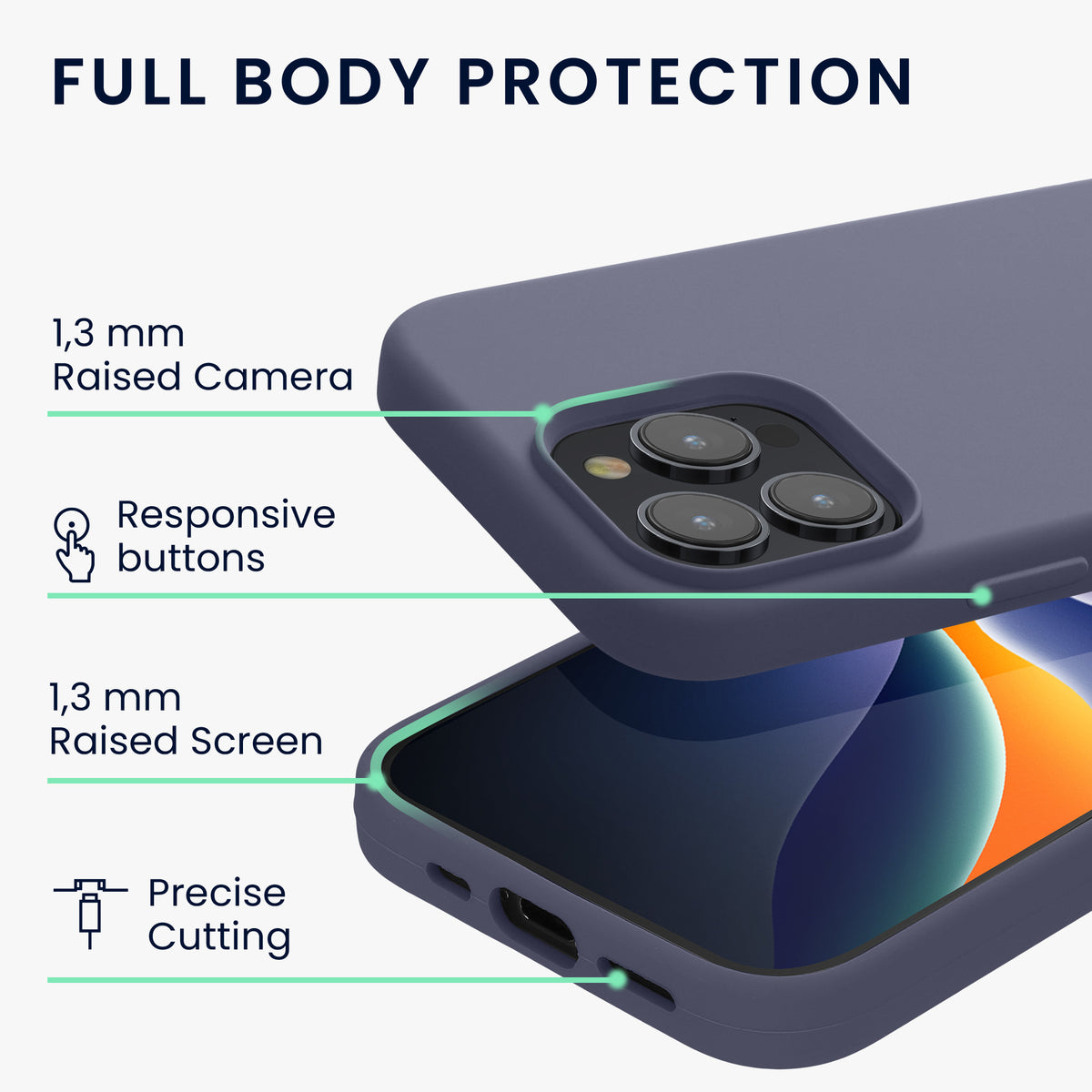 kwmobile Phone Case for iPhone 15 Pro - Silicone Cover - Wireless Charging