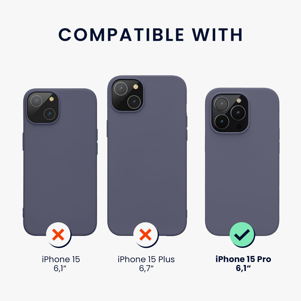 kwmobile Phone Case for iPhone 15 Pro - Silicone Cover - Wireless Charging