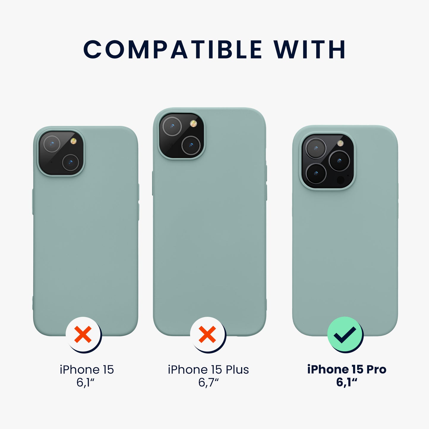kwmobile Phone Case for iPhone 15 Pro - Silicone Cover - Wireless Charging