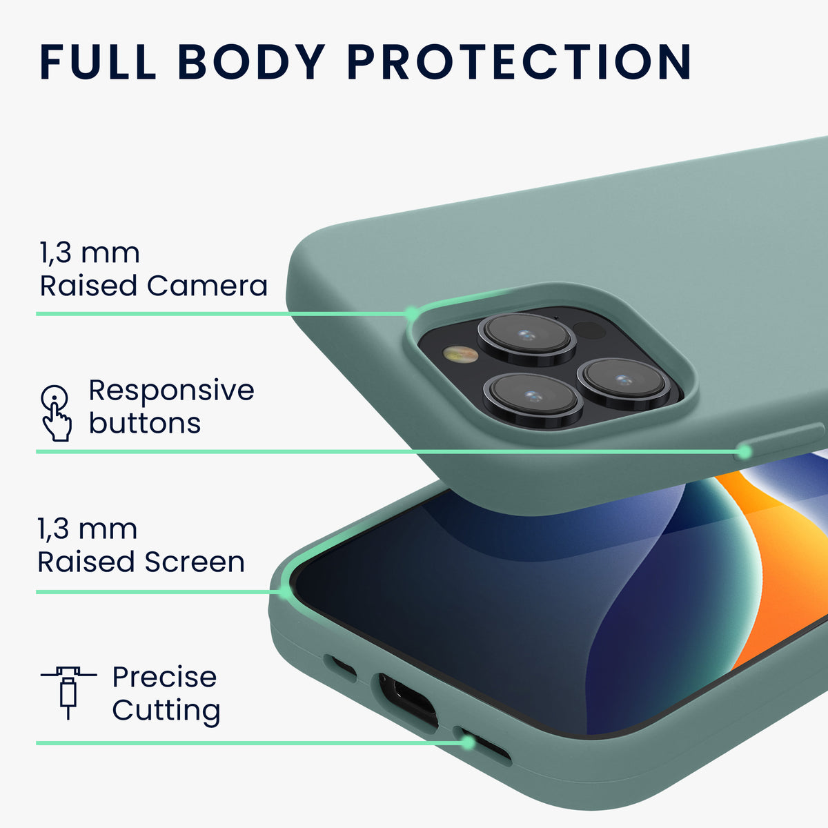 kwmobile Phone Case for iPhone 15 Pro - Silicone Cover - Wireless Charging
