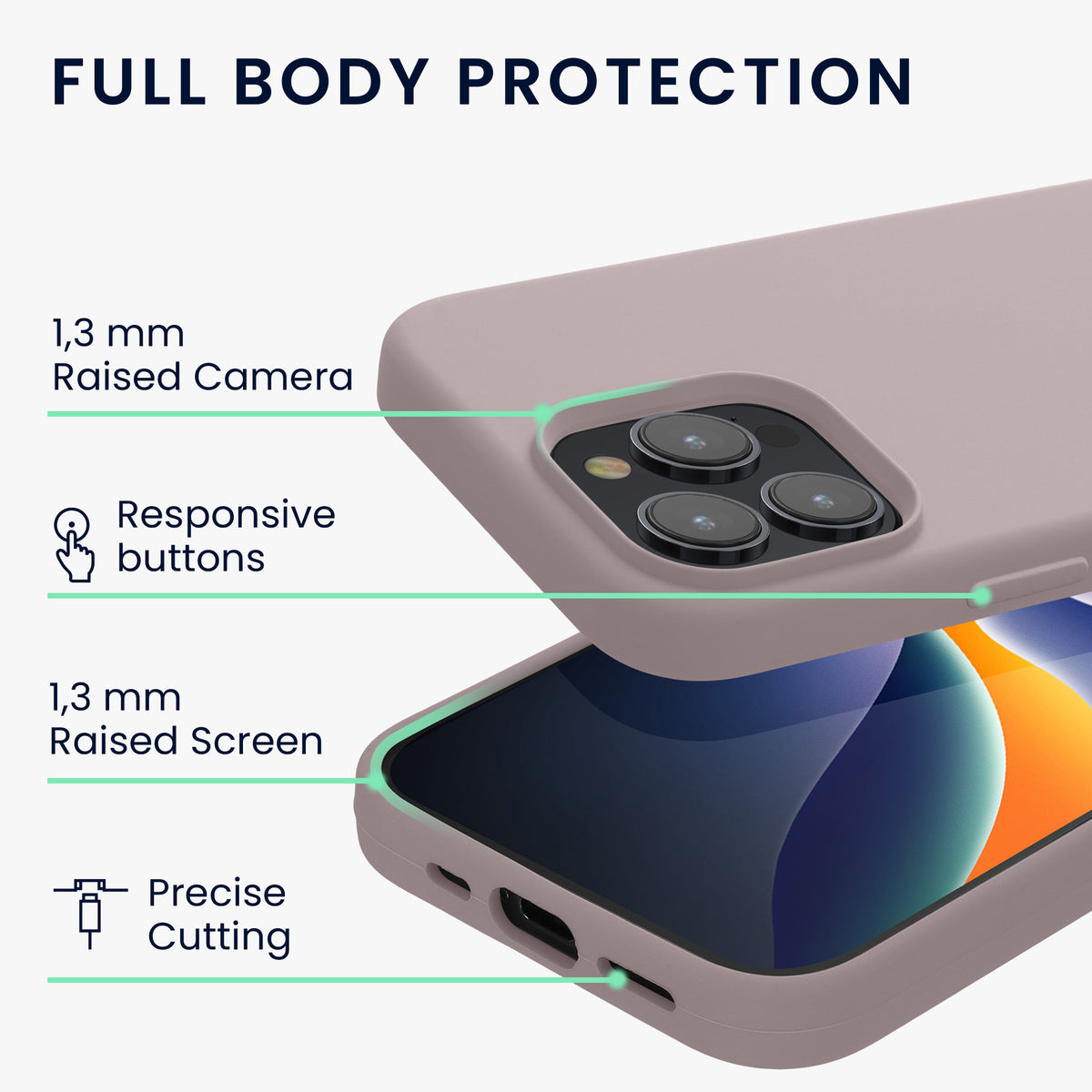 kwmobile Phone Case for iPhone 15 Pro - Silicone Cover - Wireless Charging