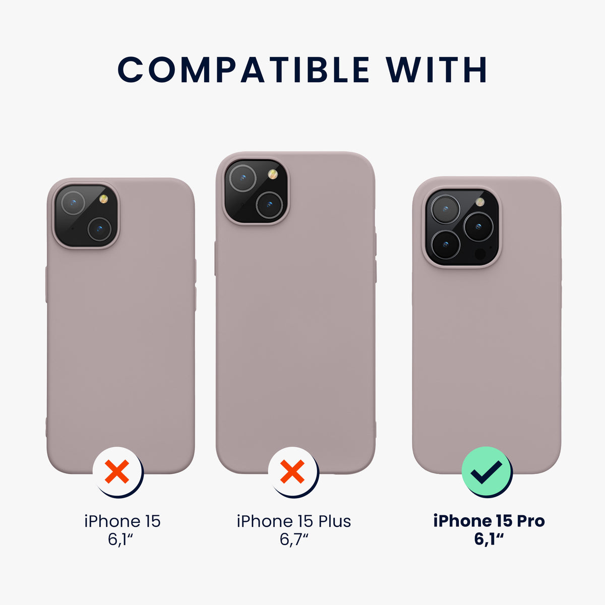 kwmobile Phone Case for iPhone 15 Pro - Silicone Cover - Wireless Charging