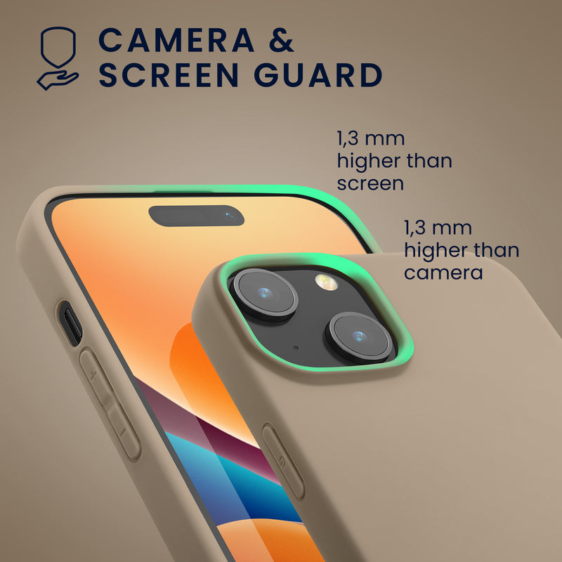 kwmobile Case Compatible with iPhone 15 Case - Soft and Slim Silicone Phone Case - Shock-Absorbing Flexible Cover