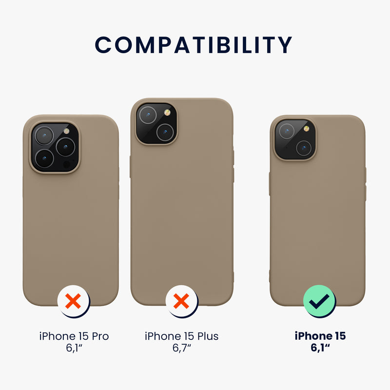 kwmobile Case Compatible with iPhone 15 Case - Soft and Slim Silicone Phone Case - Shock-Absorbing Flexible Cover