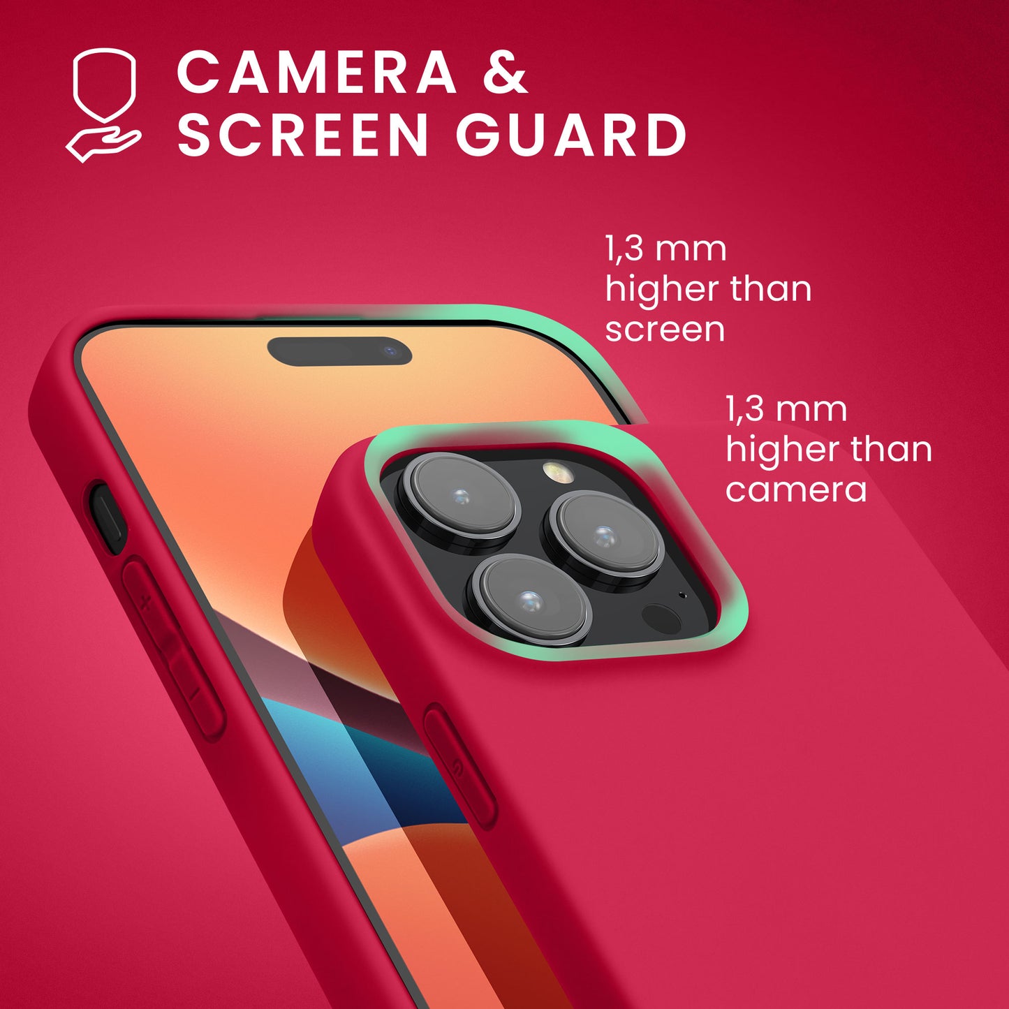 kwmobile Case Compatible with iPhone 15 Pro Case - Soft and Slim Silicone Phone Cover - Shock Absorbing Flexible Case