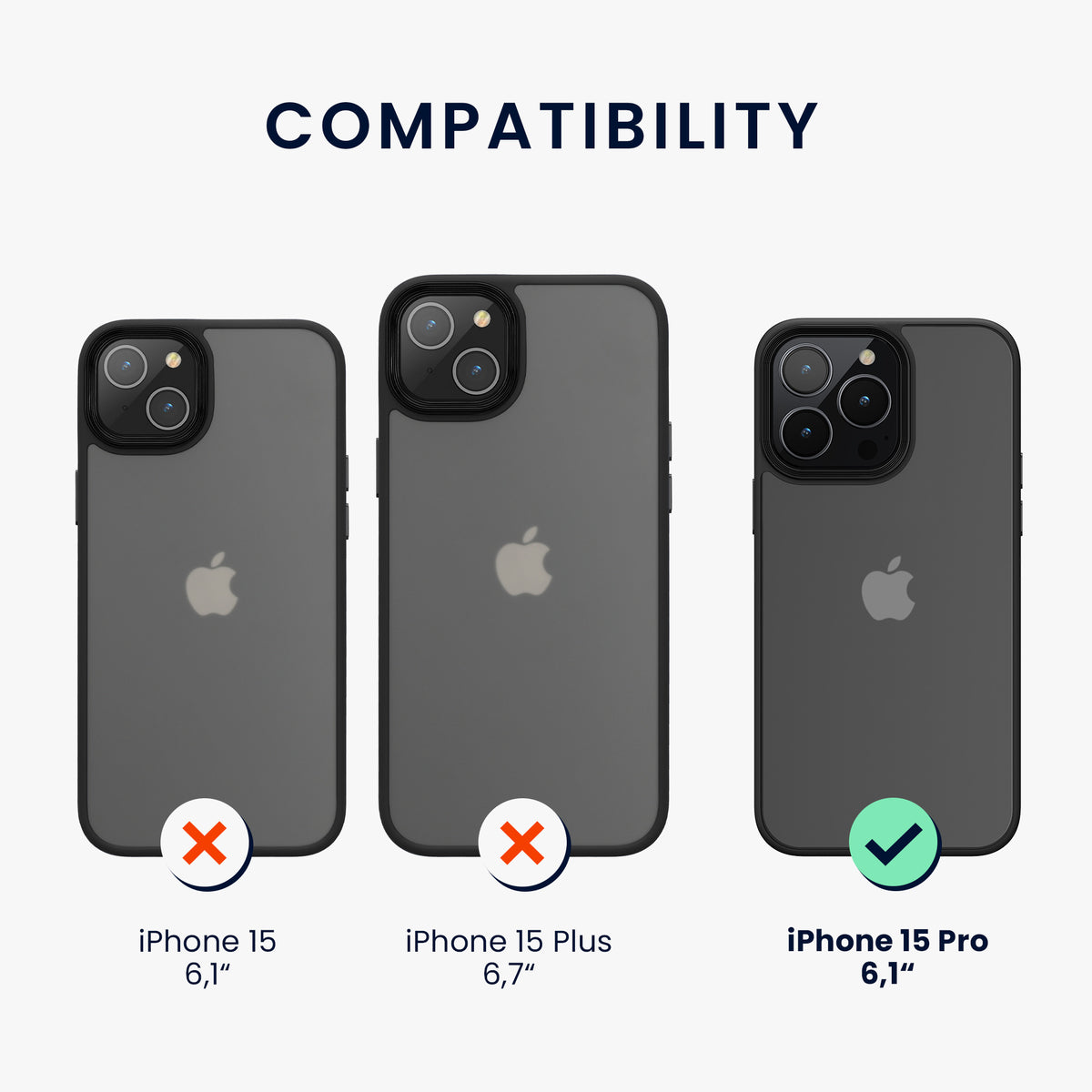 iPhone 15 Pro Shockproof Phone Case with Bumper