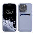 kwmobile Handyhülle für Apple iPhone 15 Pro Hülle mit Kartenfach - TPU Case - Kabelloses Laden - Schutzhülle Cover in Lavendel Lavendel  