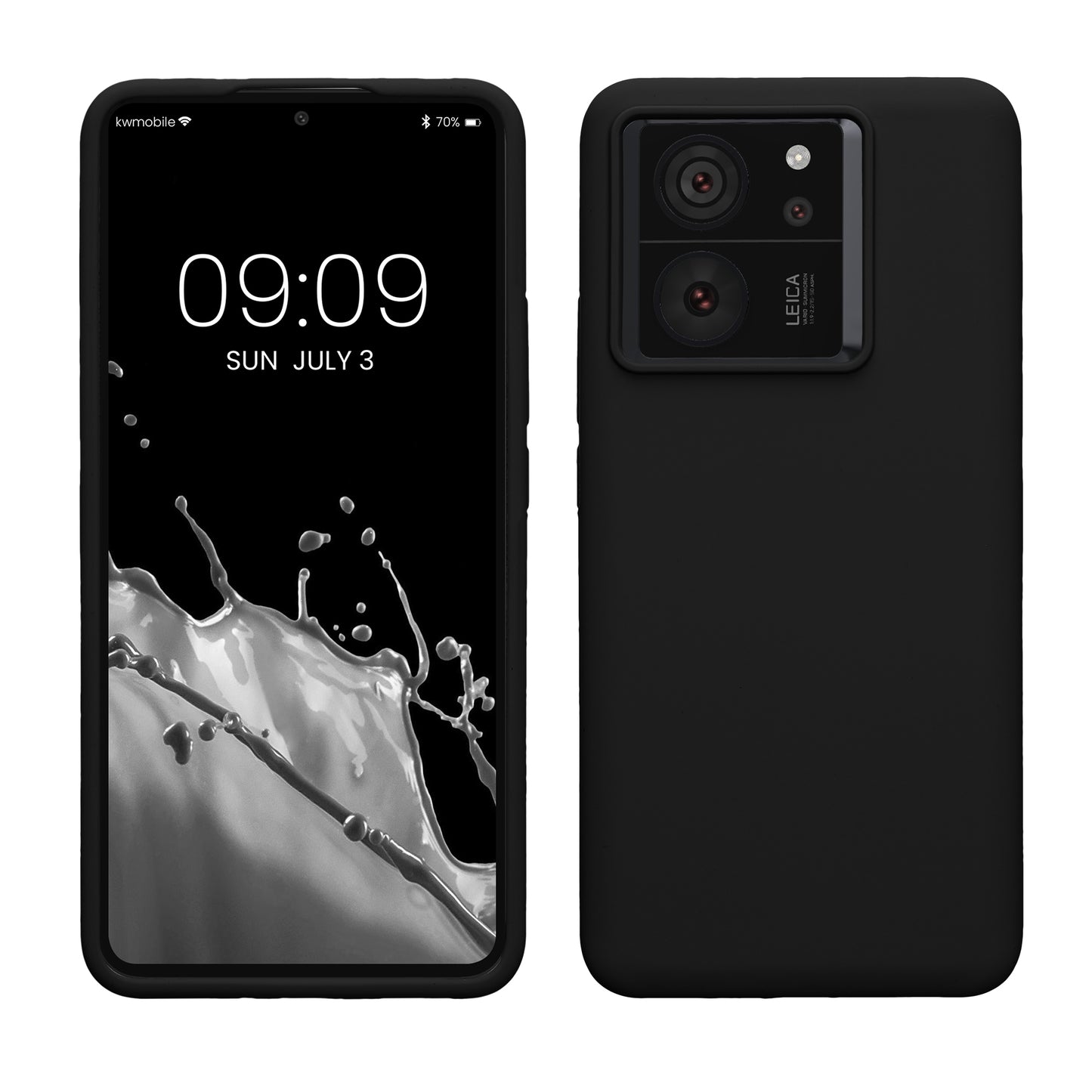 kwmobile Handyhülle für Xiaomi 13T / 13T Pro Hülle - Case Silikon - Kabelloses Laden - Schutzhülle Cover in Schwarz Schwarz  