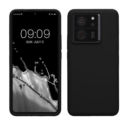 kwmobile Handyhülle für Xiaomi 13T / 13T Pro Hülle - Case Silikon - Kabelloses Laden - Schutzhülle Cover in Schwarz Schwarz  