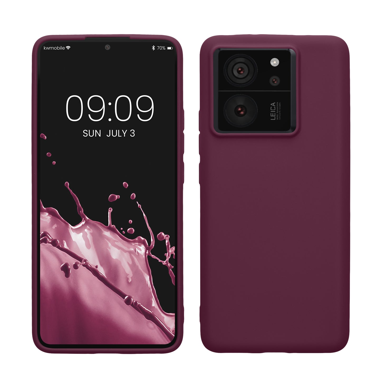 kwmobile Handyhülle für Xiaomi 13T / 13T Pro Hülle - TPU Case - Kabelloses Laden - Schutzhülle Cover in Bordeaux Violett Bordeaux Violett  