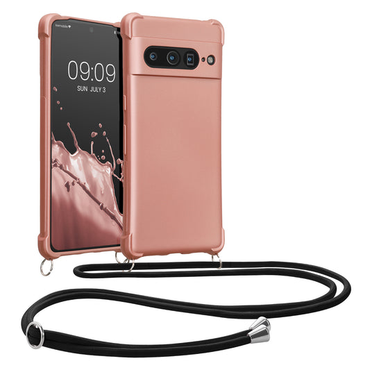 Google Pixel 7 Pro Necklace Phone Case Rose Gold Metallic