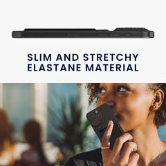 kwmobile Stick-on Kartenhalter für Kreditkarten - Stoff Halter - 5,7 x 8,9 cm - Wallet mit Platz für bis zu 5 Karten