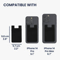 kwmobile 3x Stick-on Card Holder for Credit Cards - Holder - 5.7 x 9.8 cm - for up to 4 Cards or Cash - Wallet
