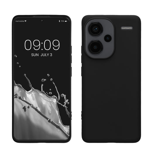 kwmobile Handyhülle für Xiaomi Redmi Note 13 Pro+ 5G / Redmi Note 13 Pro Plus 5G Hülle - TPU Case - Kabelloses Laden - Schutzhülle Cover in Schwarz matt Schwarz matt  
