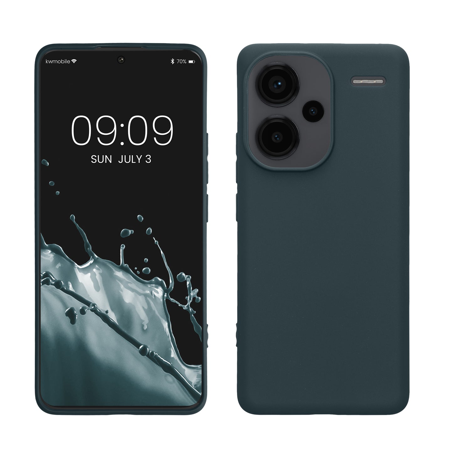 kwmobile Handyhülle für Xiaomi Redmi Note 13 Pro+ 5G / Redmi Note 13 Pro Plus 5G Hülle - TPU Case - Kabelloses Laden - Schutzhülle Cover in Dunkler Schiefer Dunkler Schiefer  