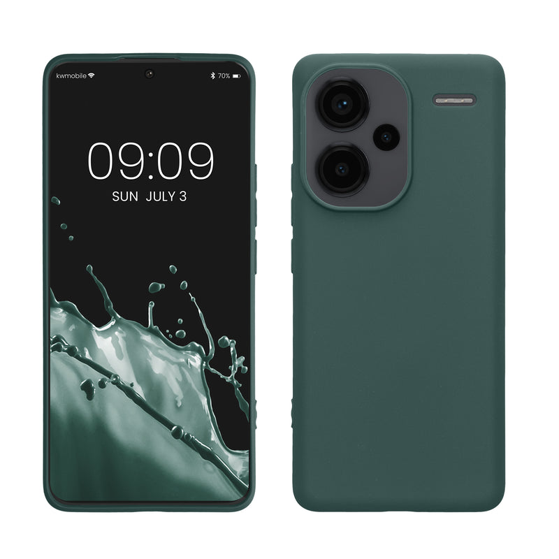 kwmobile Handyhülle für Xiaomi Redmi Note 13 Pro+ 5G / Redmi Note 13 Pro Plus 5G Hülle - TPU Case - Kabelloses Laden - Schutzhülle Cover in Blaugrün Blaugrün  