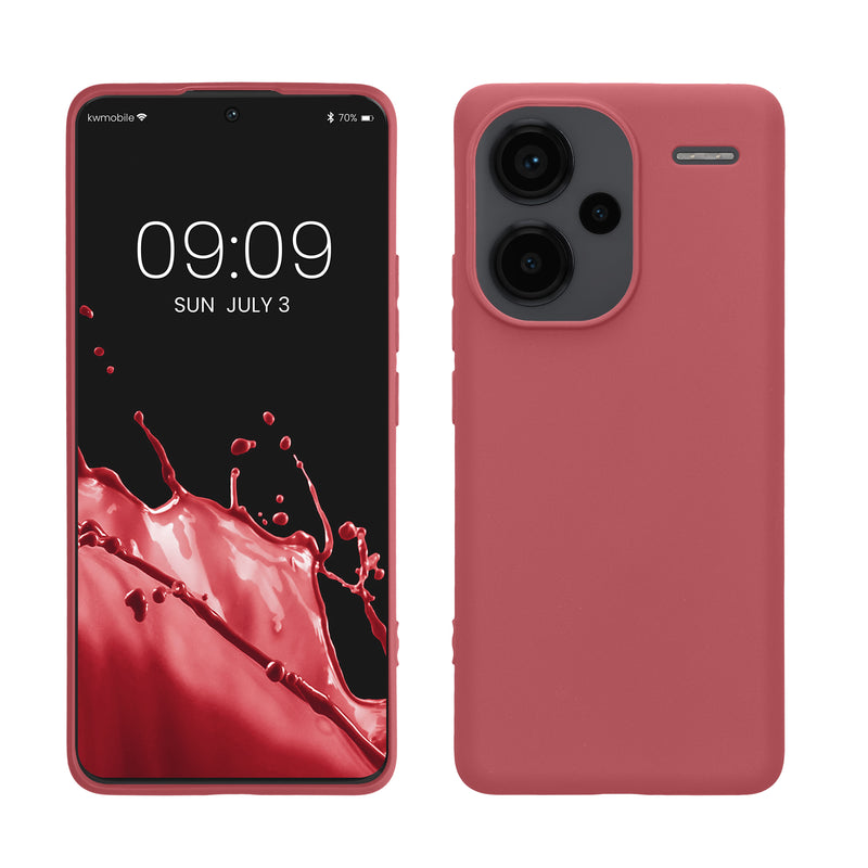 kwmobile Handyhülle für Xiaomi Redmi Note 13 Pro+ 5G / Redmi Note 13 Pro Plus 5G Hülle - TPU Case - Kabelloses Laden - Schutzhülle Cover in Dark Rose Dark Rose  
