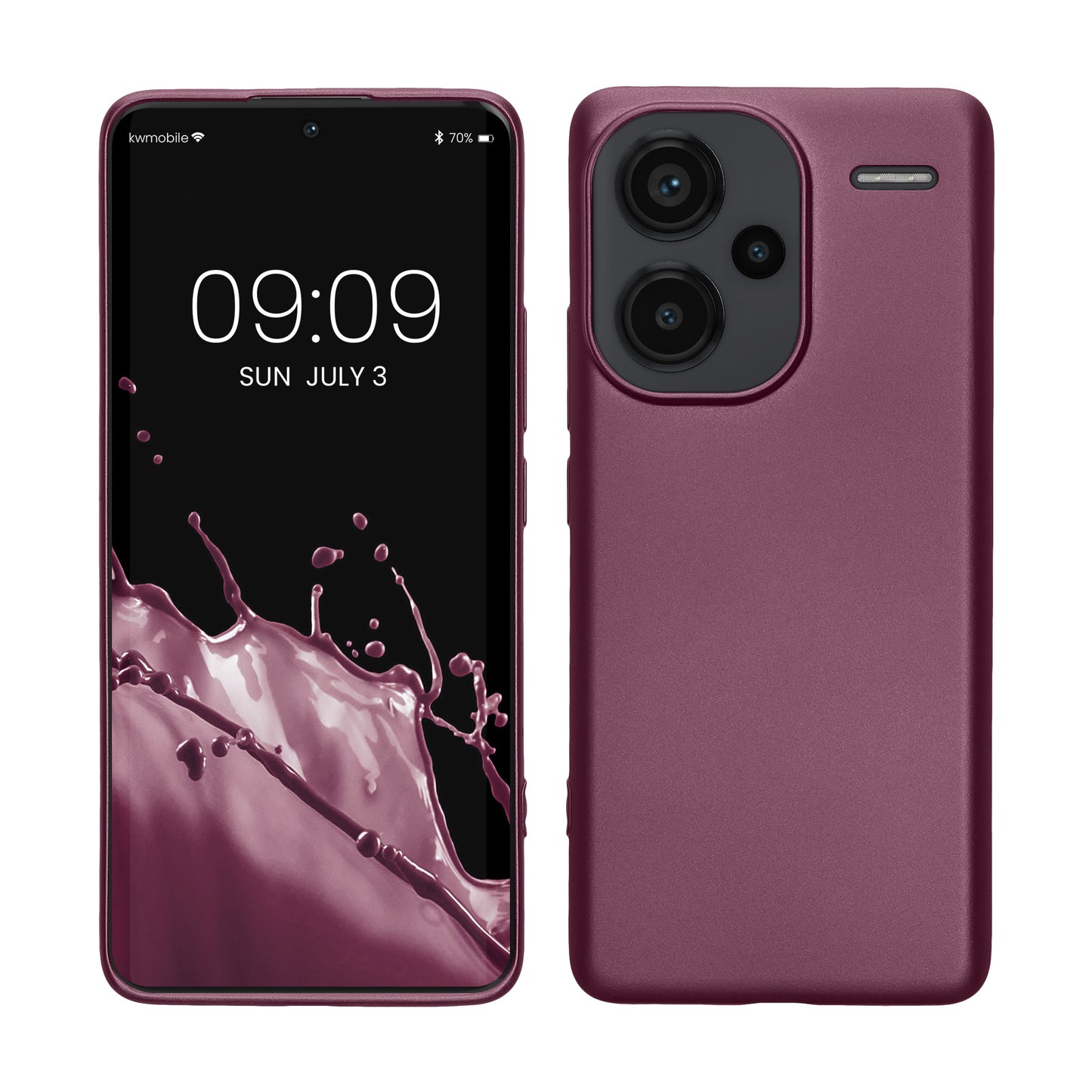 kwmobile Handyhülle für Xiaomi Redmi Note 13 Pro+ 5G / Redmi Note 13 Pro Plus 5G Hülle - Silikon Case metallisch schimmernd - Schutzhülle Cover - Metallic Lavendel Metallic Lavendel  
