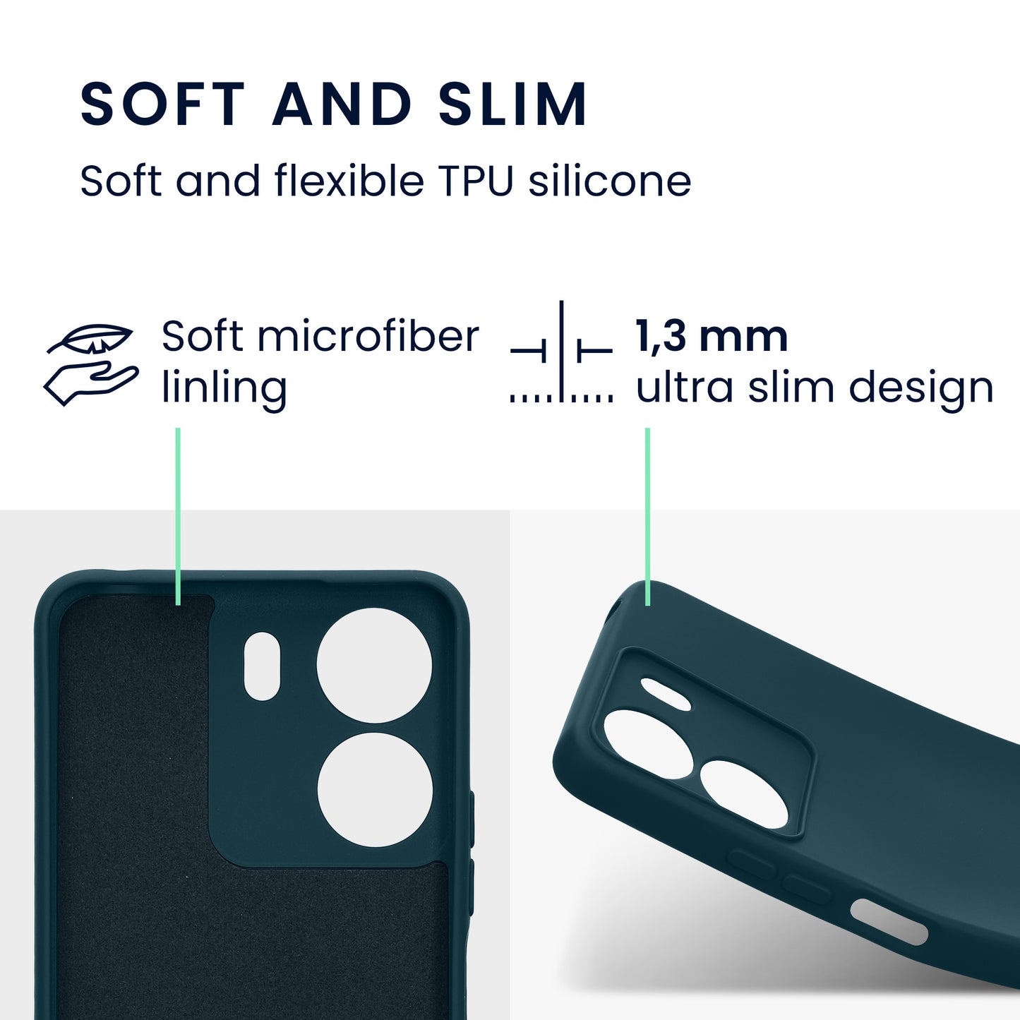 kwmobile Slim Case Compatible with Xiaomi Poco C65 / Redmi 13C - Silicone Phone Case