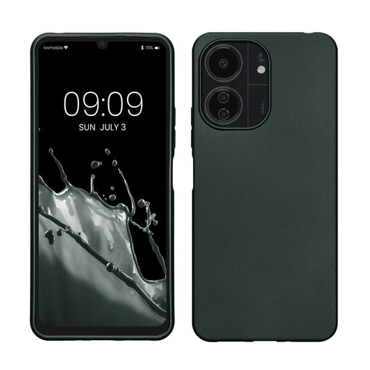 kwmobile Handyhülle für Xiaomi Poco C65 / Redmi 13C Hülle - Silikon Case metallisch schimmernd - Schutzhülle Cover - Metallic Petrol Metallic Petrol  