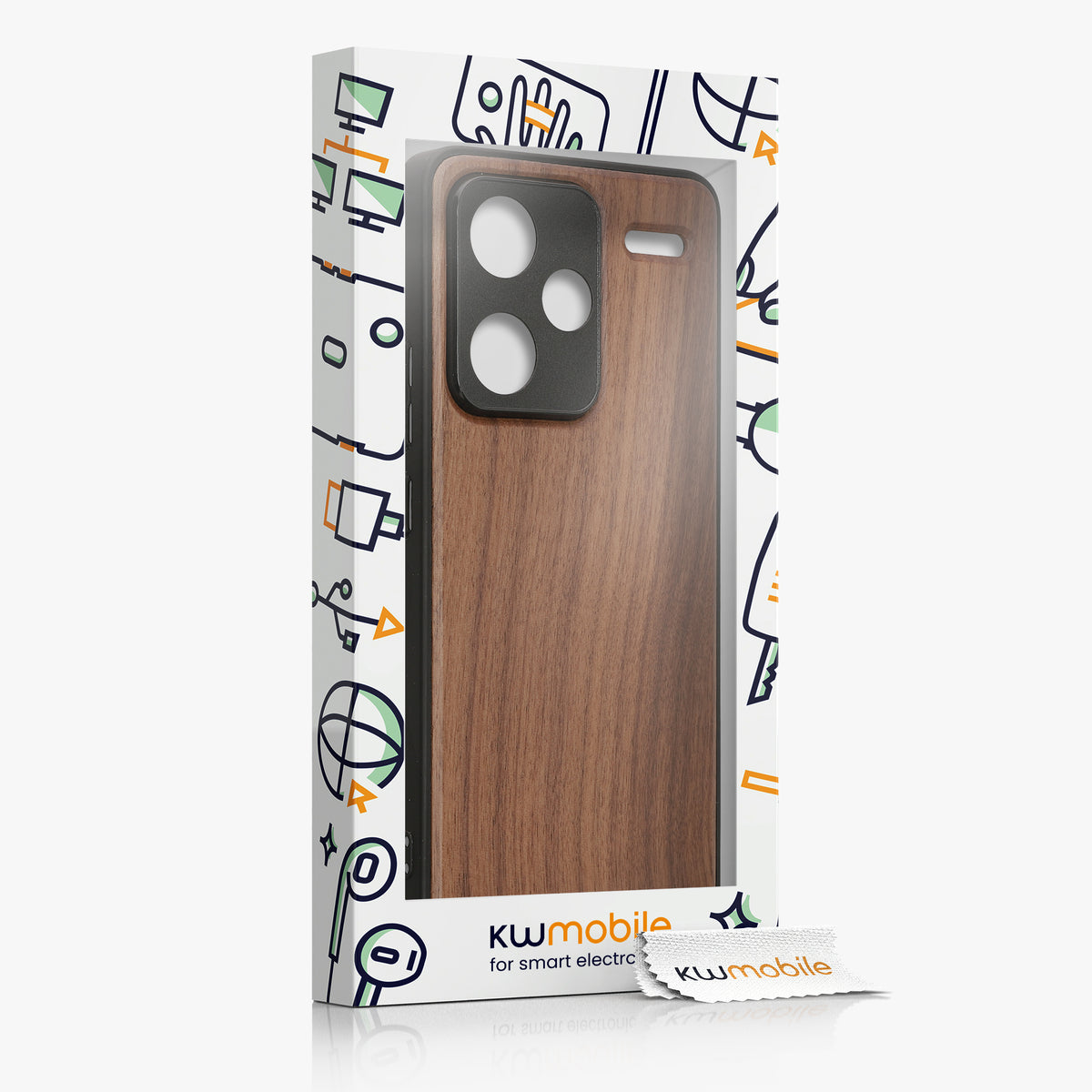 Wooden Case with TPU Bumper for Xiaomi Redmi Note 13 Pro+ 5G / Redmi Note 13 Pro Plus 5G