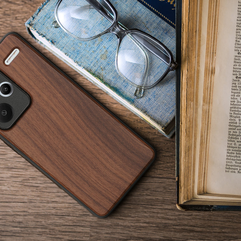 Wooden Case with TPU Bumper for Xiaomi Redmi Note 13 Pro+ 5G / Redmi Note 13 Pro Plus 5G