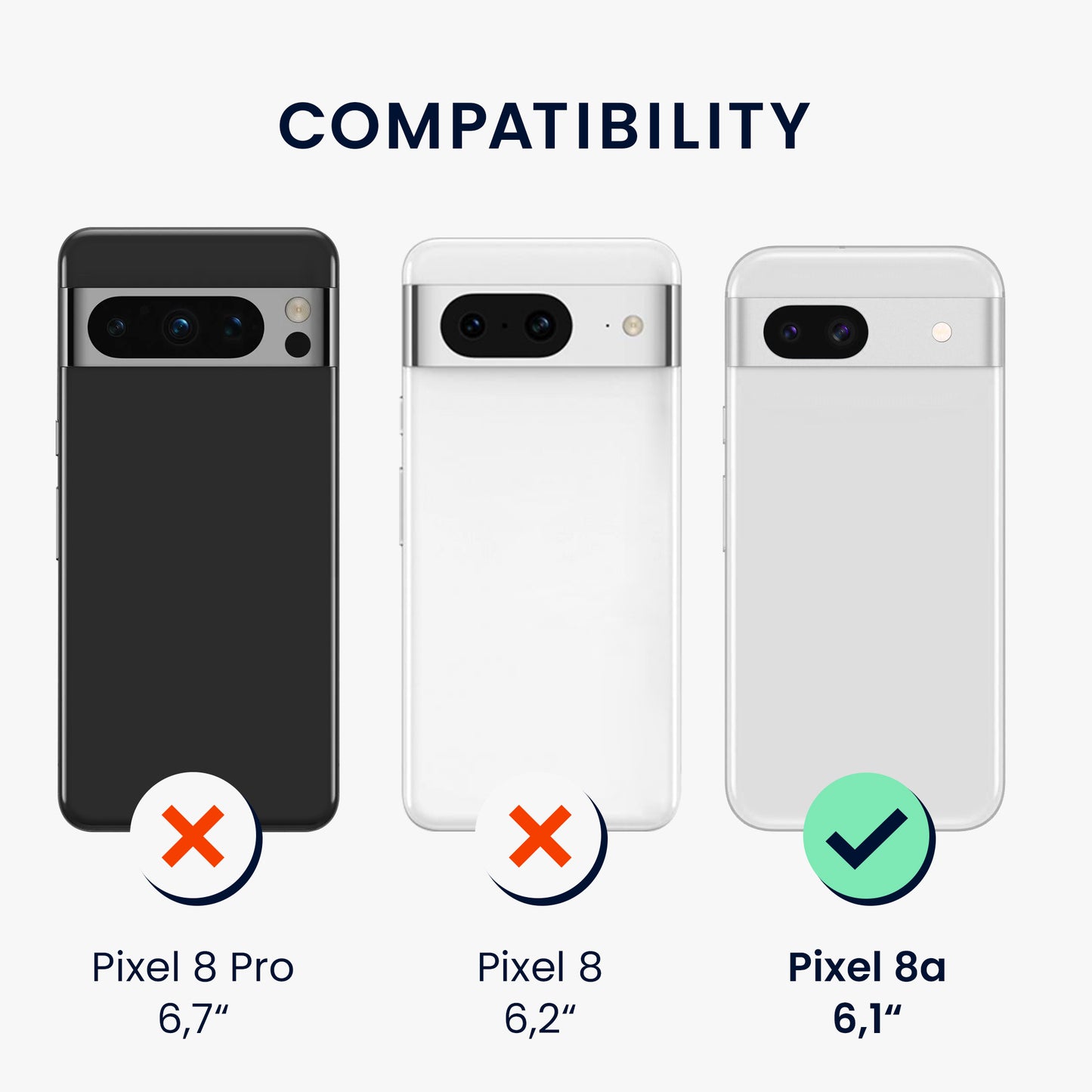 kwmobile Case compatible with Google Pixel 8a Case - Shockproof Phone Cover - TPU Phone Cover