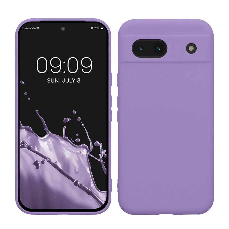 kwmobile Handyhülle für Google Pixel 8a Hülle - weiches Handy Silikon Case - Schutzhülle Cover - Veilchen Lila Veilchen Lila  